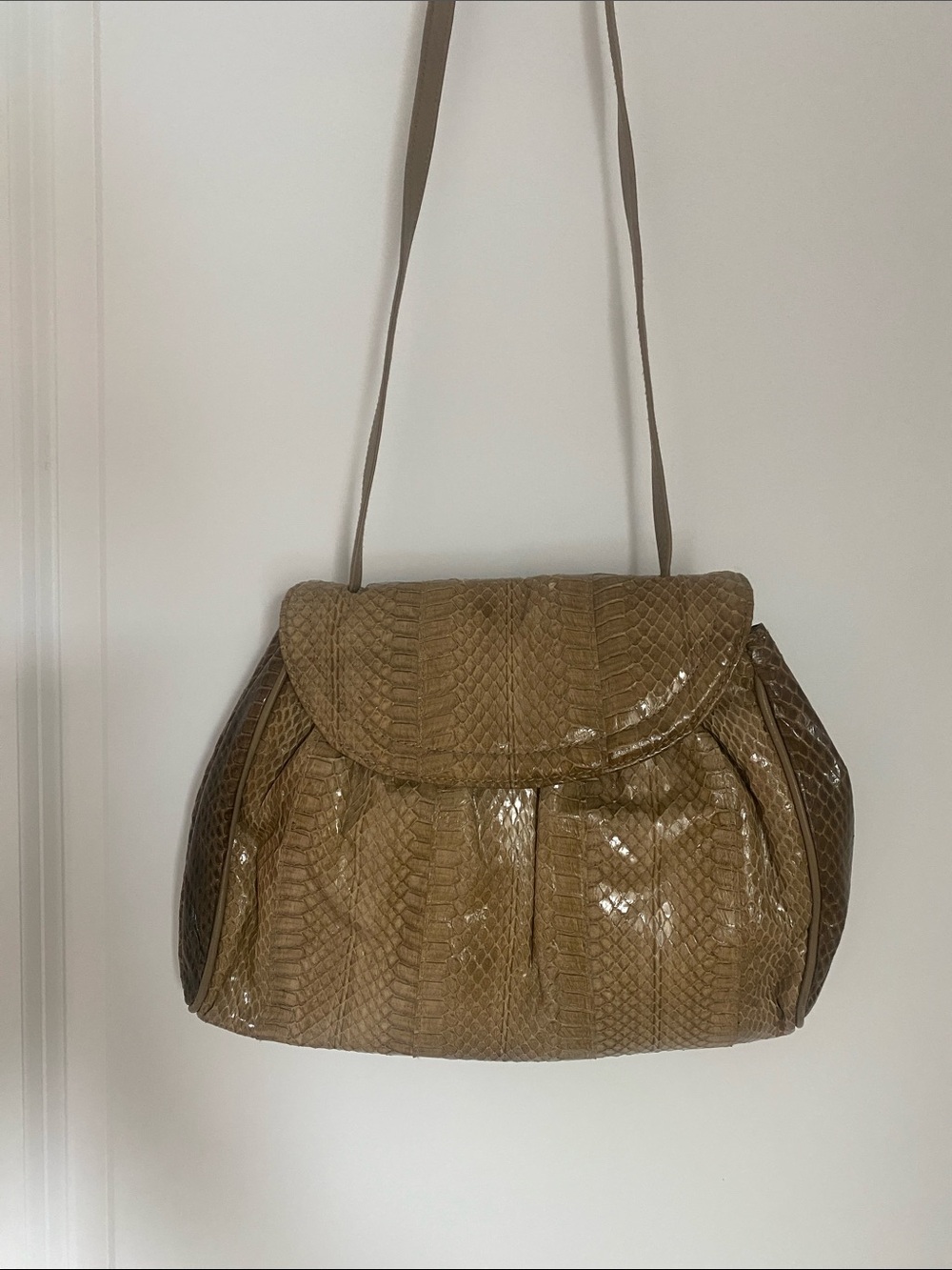 Pierre Cardin Python Tan Crossbody Bag Vintage